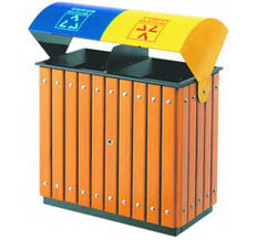 鋼木分類(lèi)垃圾桶