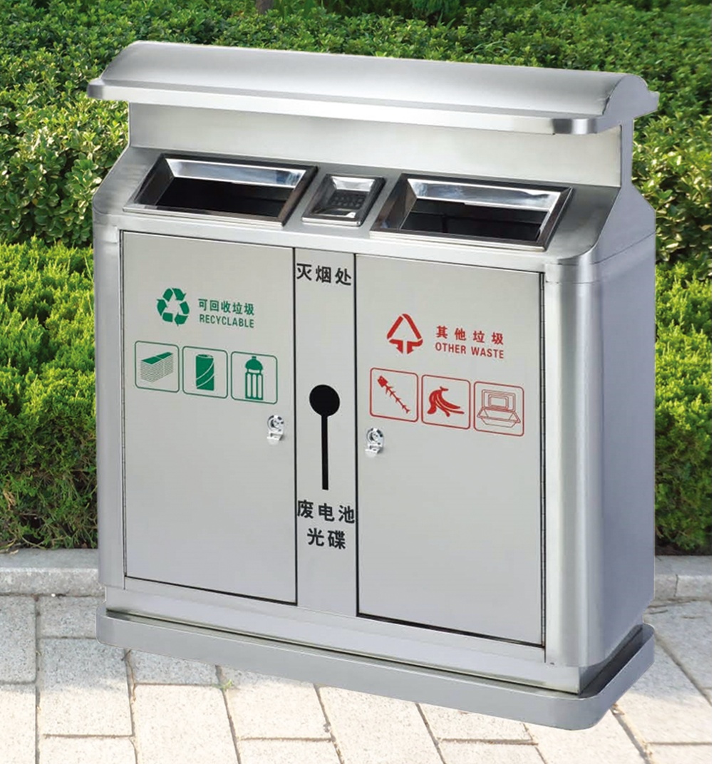 德州不銹鋼分類垃圾桶，菏澤不銹鋼分類果皮箱