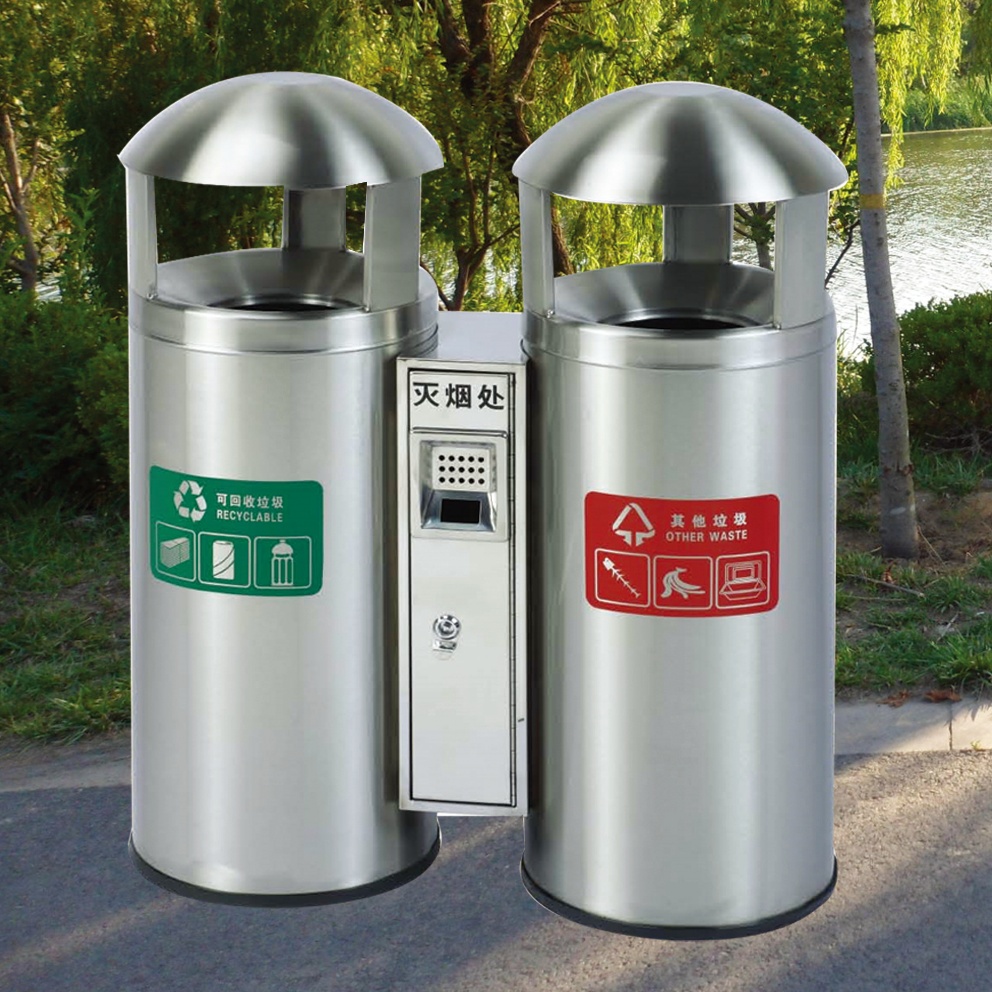 聊城不銹鋼分類垃圾桶，泰安不銹鋼果皮箱